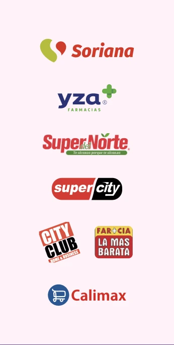 Soriana, Yza, Super Norte, SuperCity, Video Club y Calimax